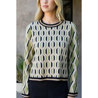 Pattern Knitted Sweater THML