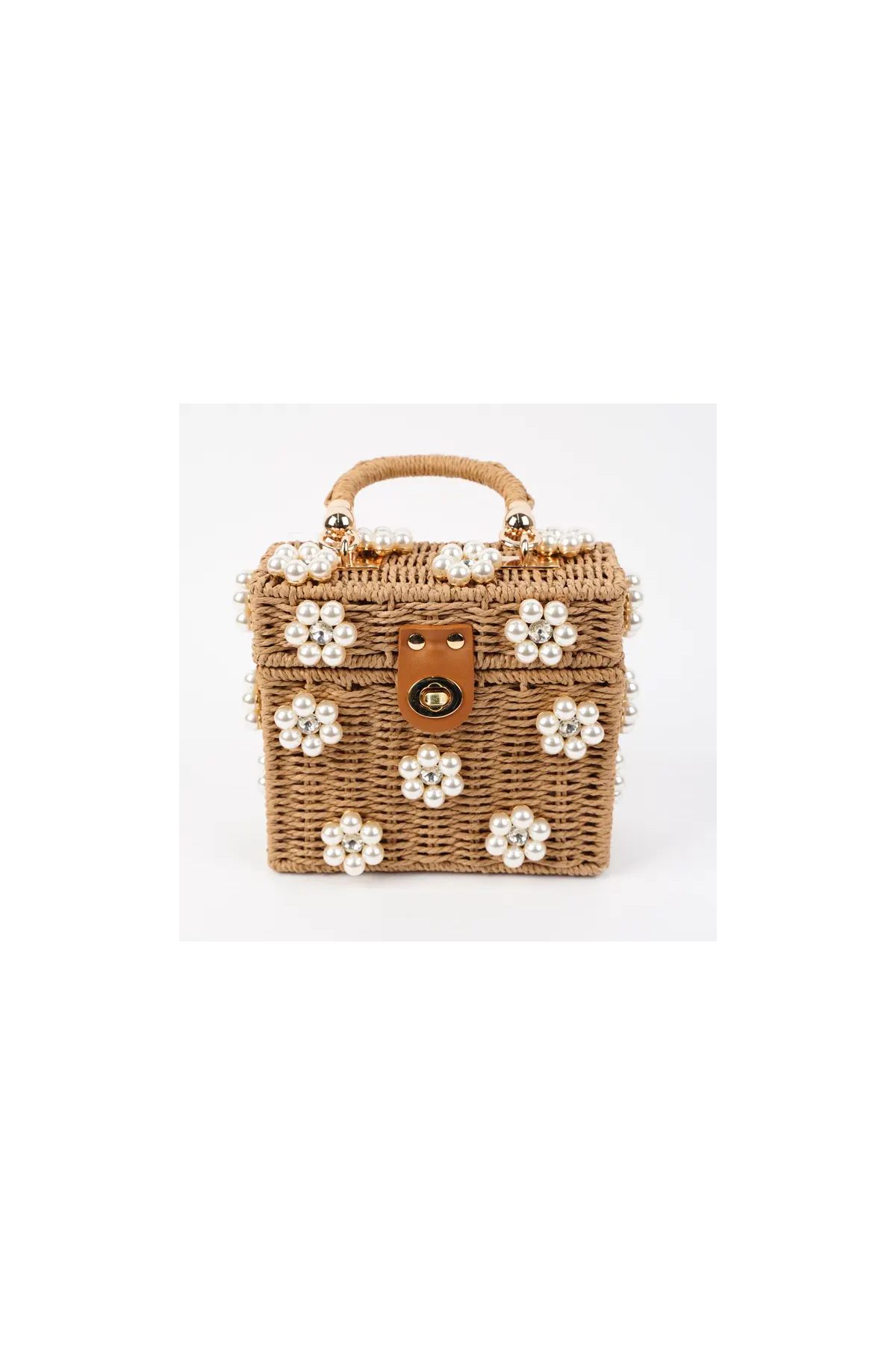 Wicker Bucket Daisy Flower Purse