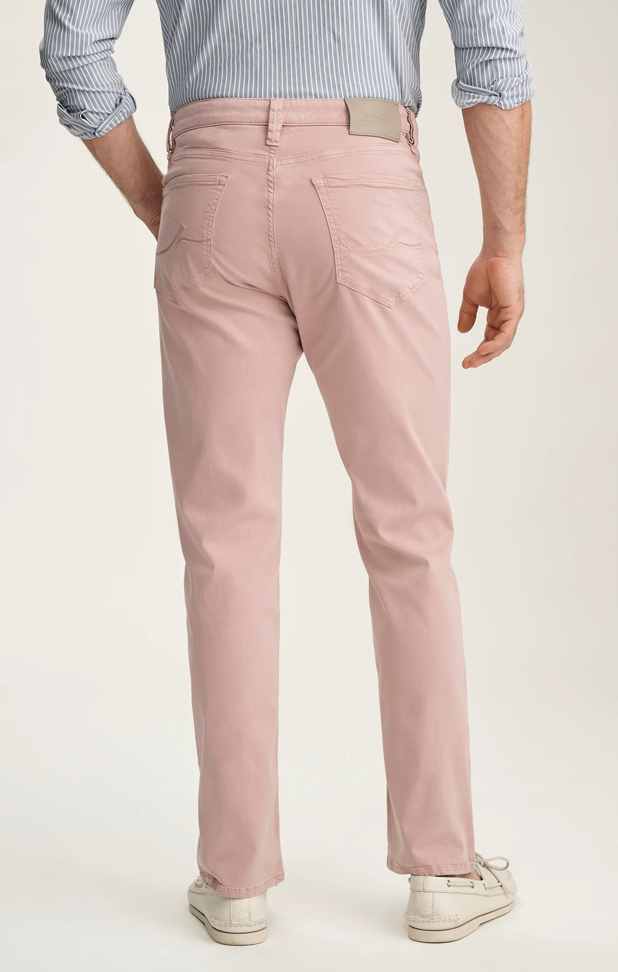 Straight Leg Pants - Pink Twill