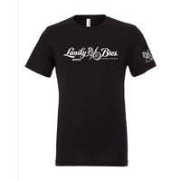 Black Lansky Bros. 80th Anniversary T-shirt featuring vintage-style logo