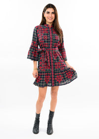 Tartan Cross Stitch Embroidery Dress