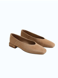 Kasey Square Toe Ballet Flat - Cyprus Tan Suede