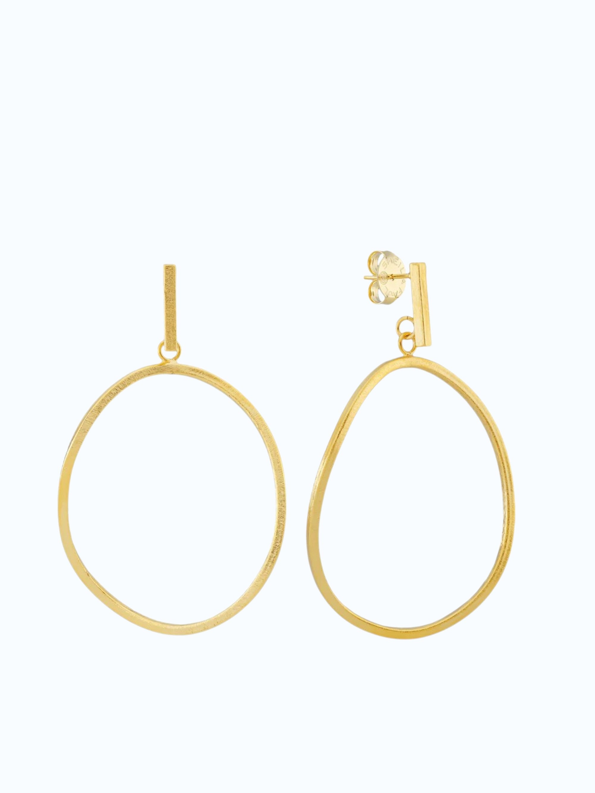 Twisted Oval Hoop Earrings