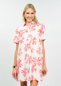 Pink Floral Shirt Dress