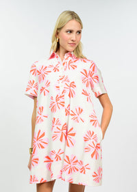 Pink Floral Shirt Dress