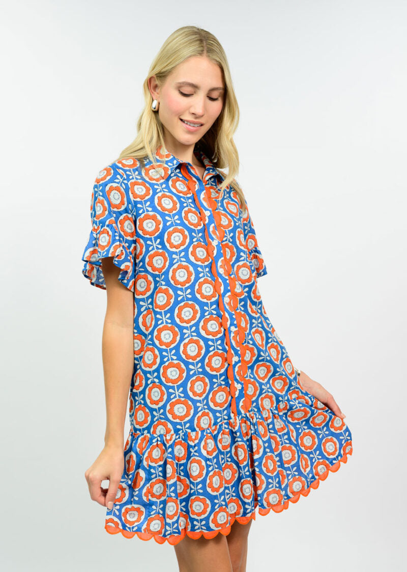 Scalloped Shirt Dress