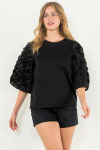 Textures Puff Sleeve Top