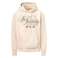 Beige hoodie with 'The Peabody Memphis' text on a white background