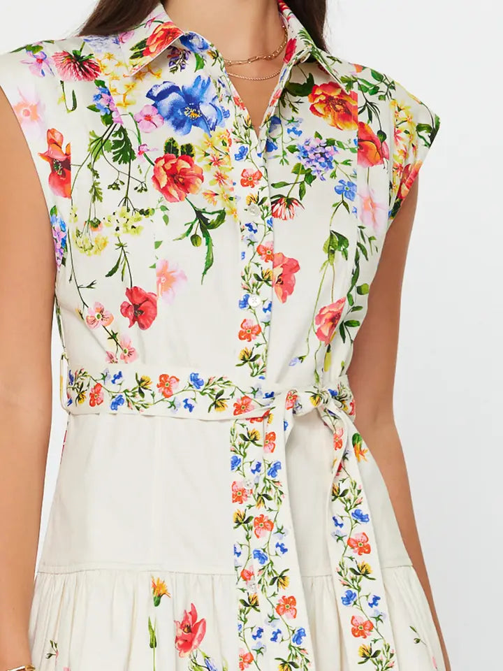 Floral Print Collared Mini Dress
