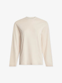 Leah Long Sleeve Boyfriend Tee - Oatmeal