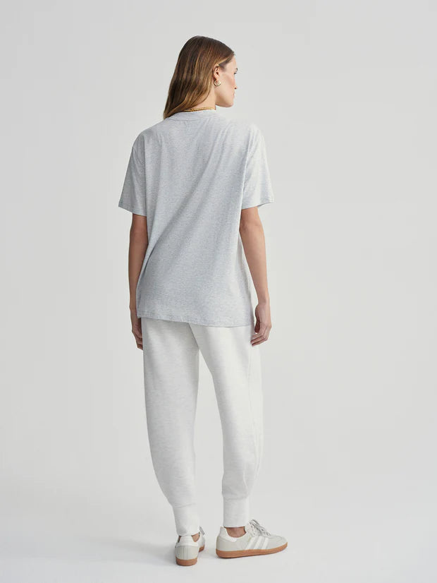 Leighton Boyfriend Tee -  Light Grey Marl
