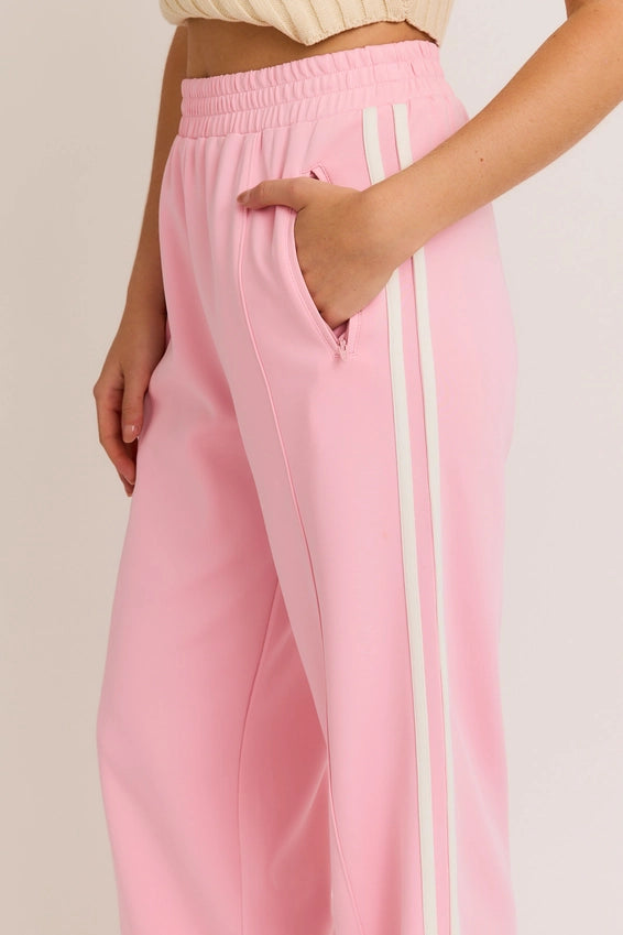 Pink Bow Detail Track Pants Le Lis