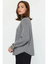 Wool Blend Cable Sweater - Grey Current Air