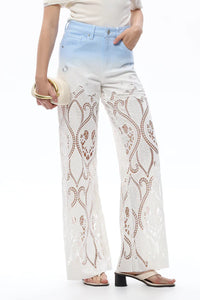 High Rise Wide Leg Sky Fade Jeans
