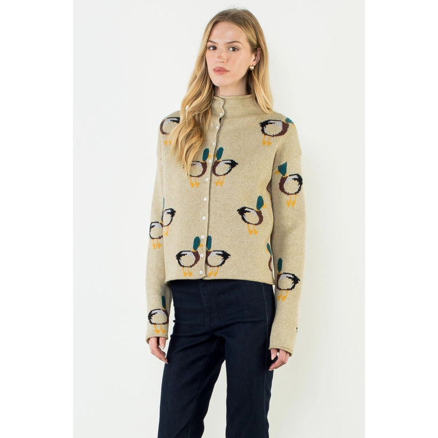 Duck Print Cardigan