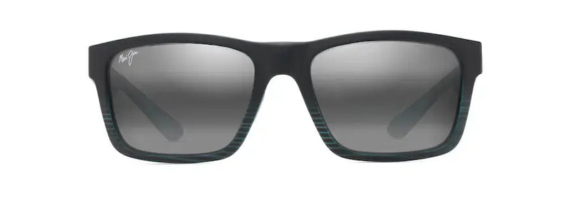 The Flats Sunglasses - Black w/ Teal Stripes Maui Jim