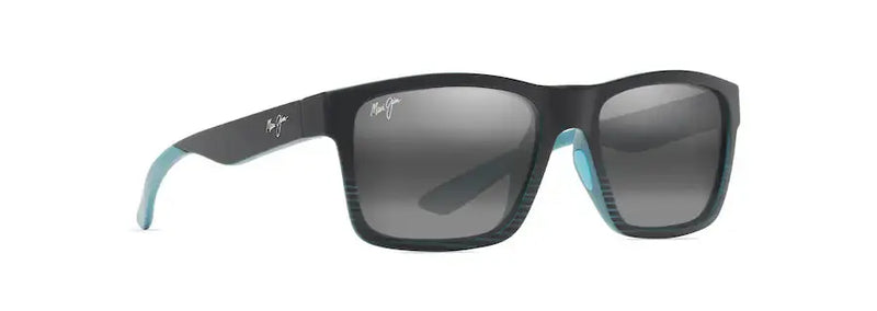 The Flats Sunglasses - Black w/ Teal Stripes Maui Jim