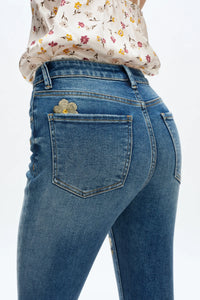 Flora Mid Rise Bootcut Jeans
