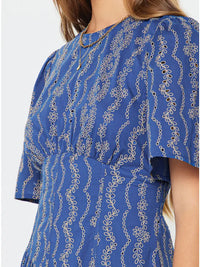 Embroidered Half Sleeve Maxi Dress