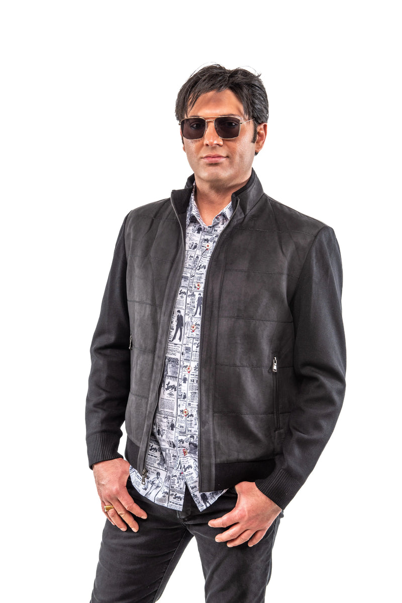 Gavin Black Suede Jacket ENZO