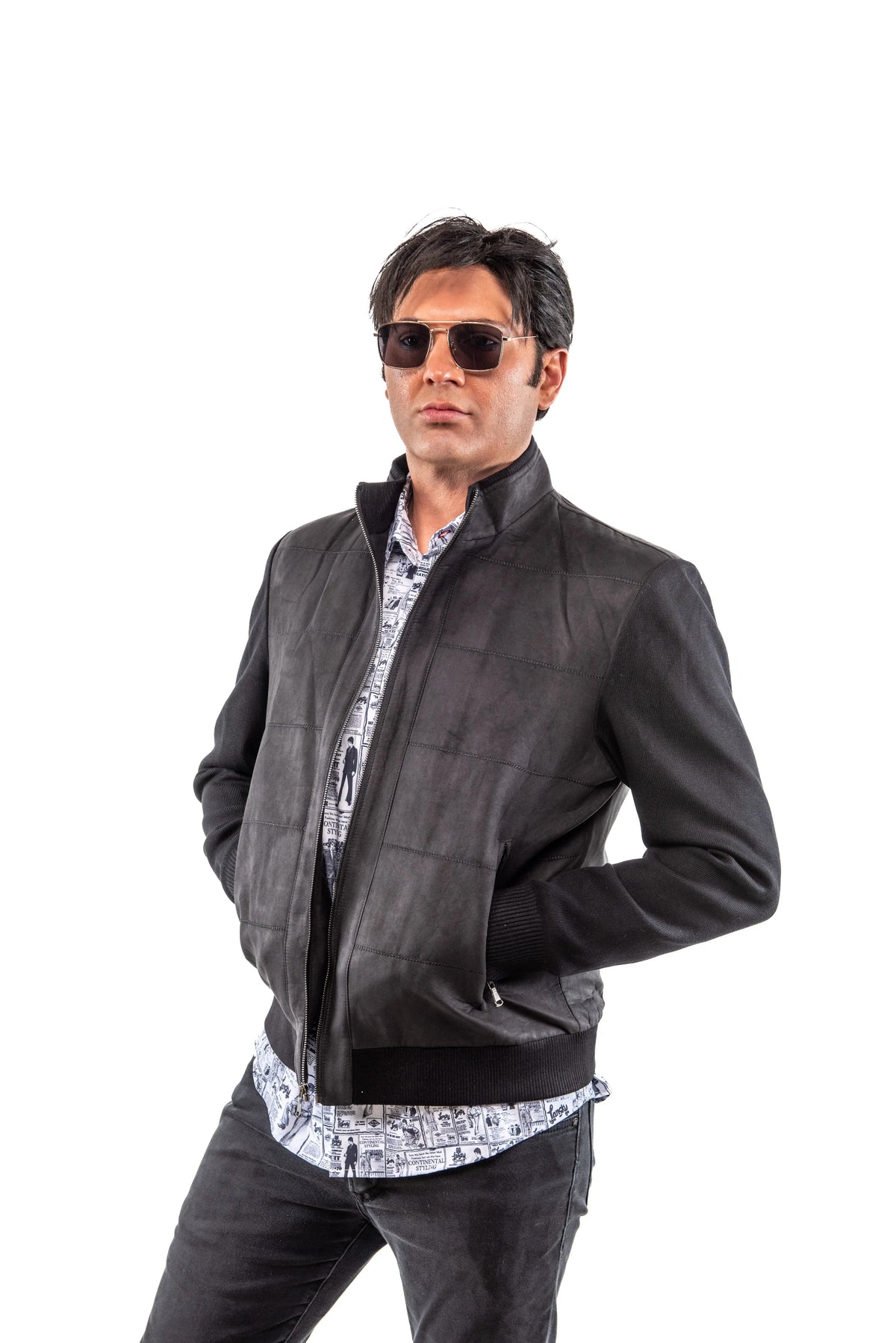 Gavin Black Suede Jacket ENZO
