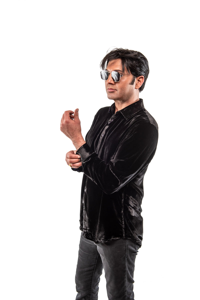 Ned Black Velvet Sport Shirt Lords of Harlech