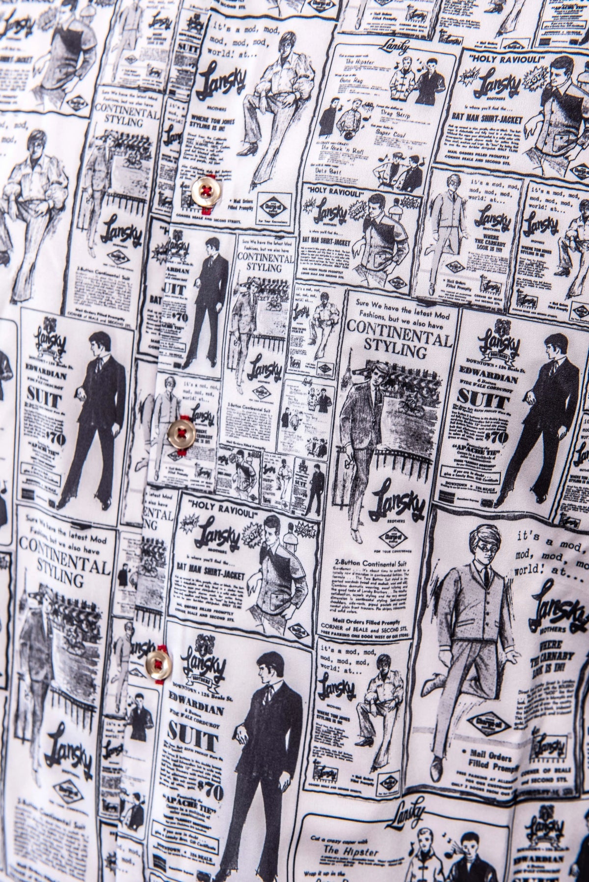 Lansky Bros. Vintage Ad Sport Shirt Clothier to The King