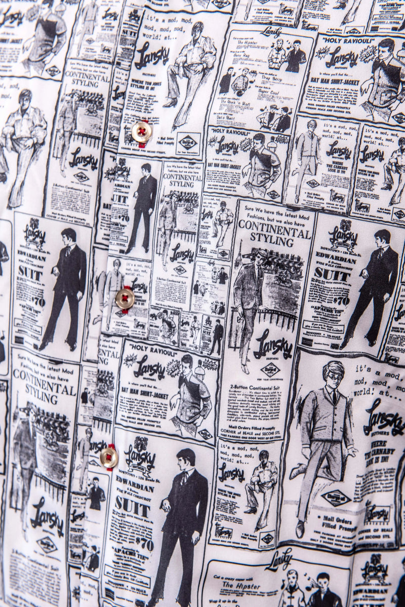 Lansky Bros. Vintage Ad Sport Shirt Clothier to The King