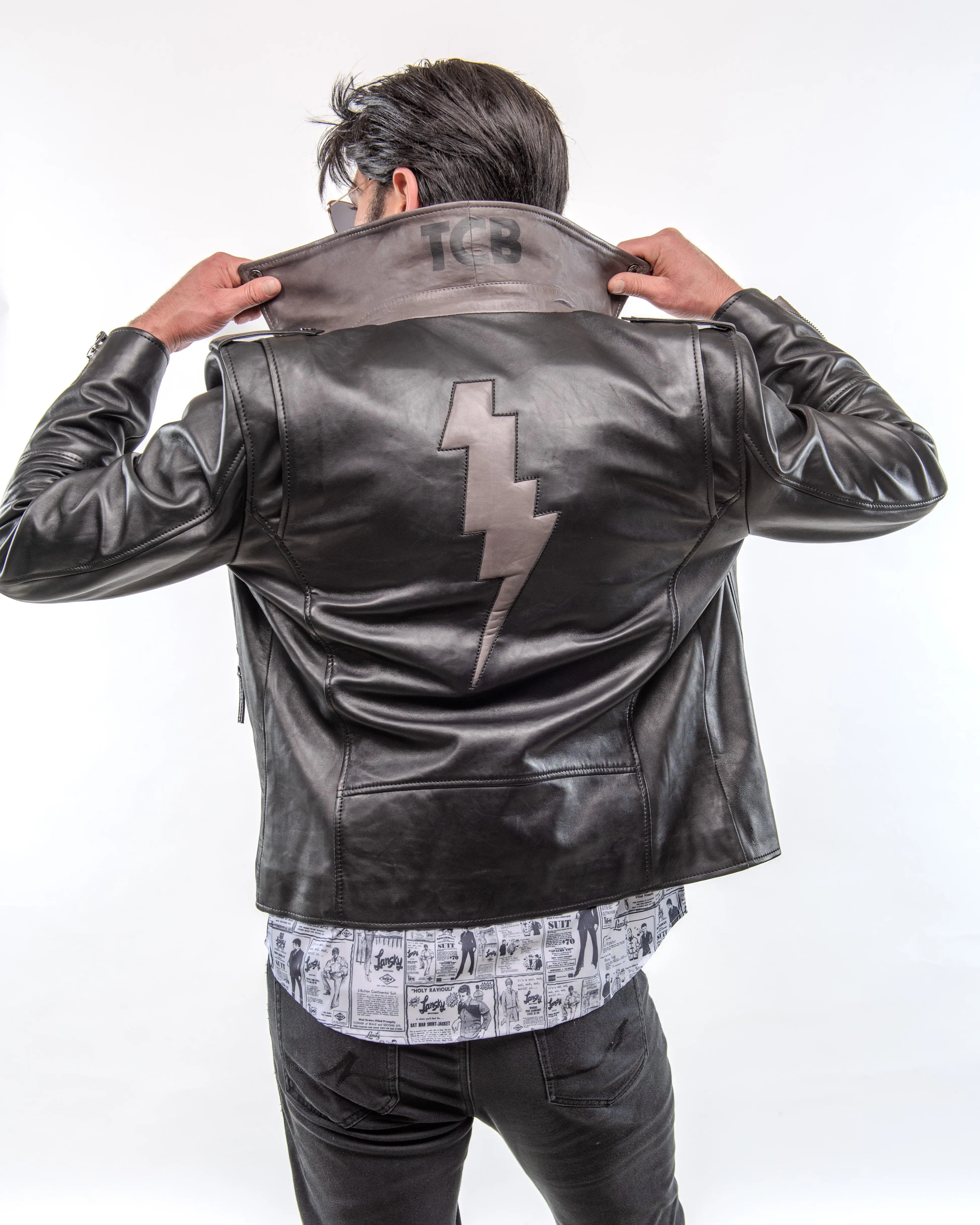 Elvis Style TCB Leather Jacket – Classic Rock 'n' Roll Tribute