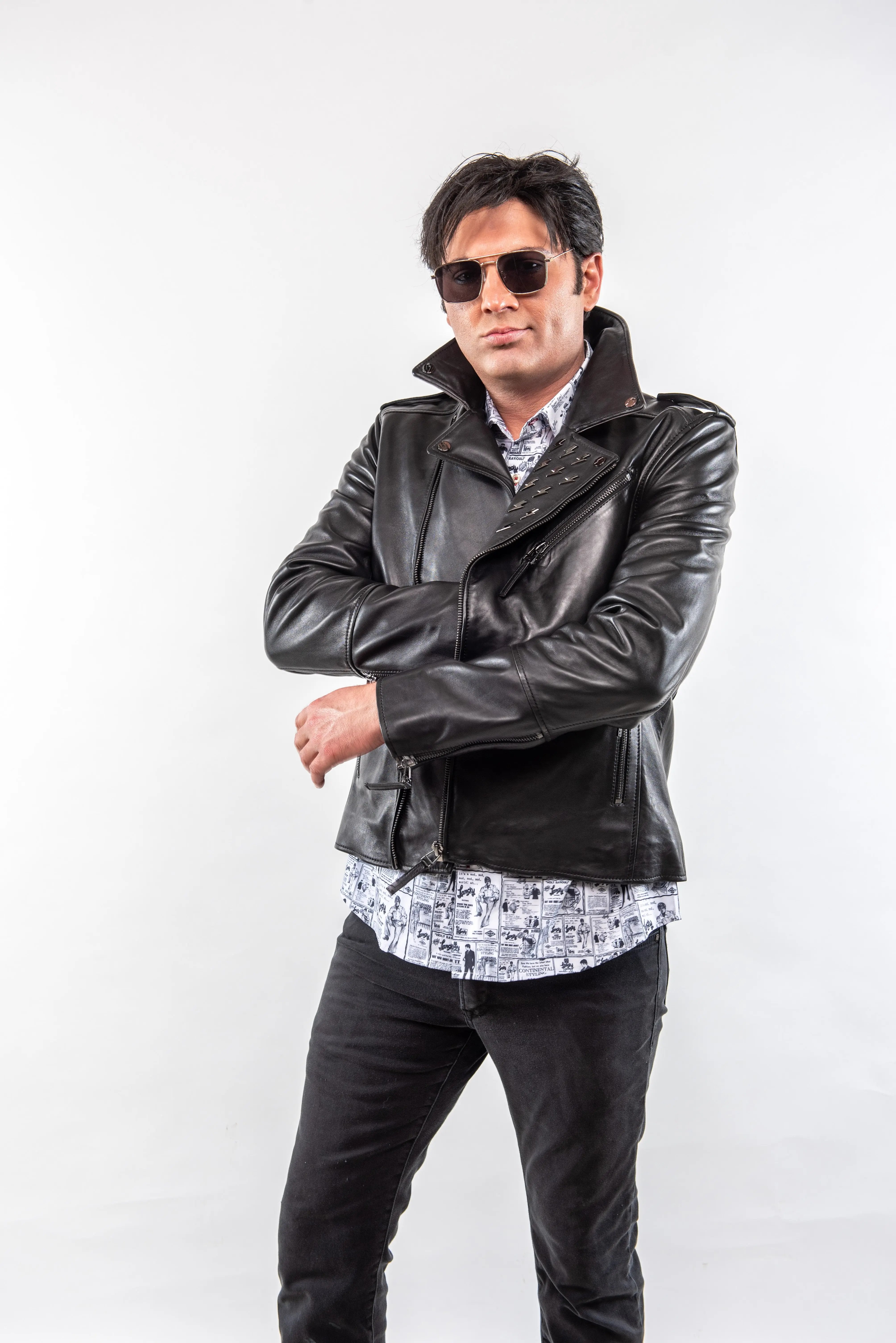 Elvis Style TCB Leather Jacket – Classic Rock 'n' Roll Tribute