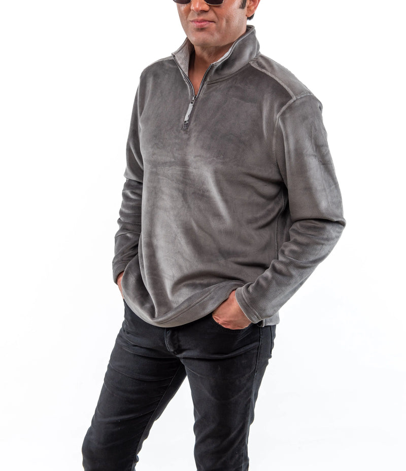 Sueded Cord Pullover - Vintage Grey True Grit