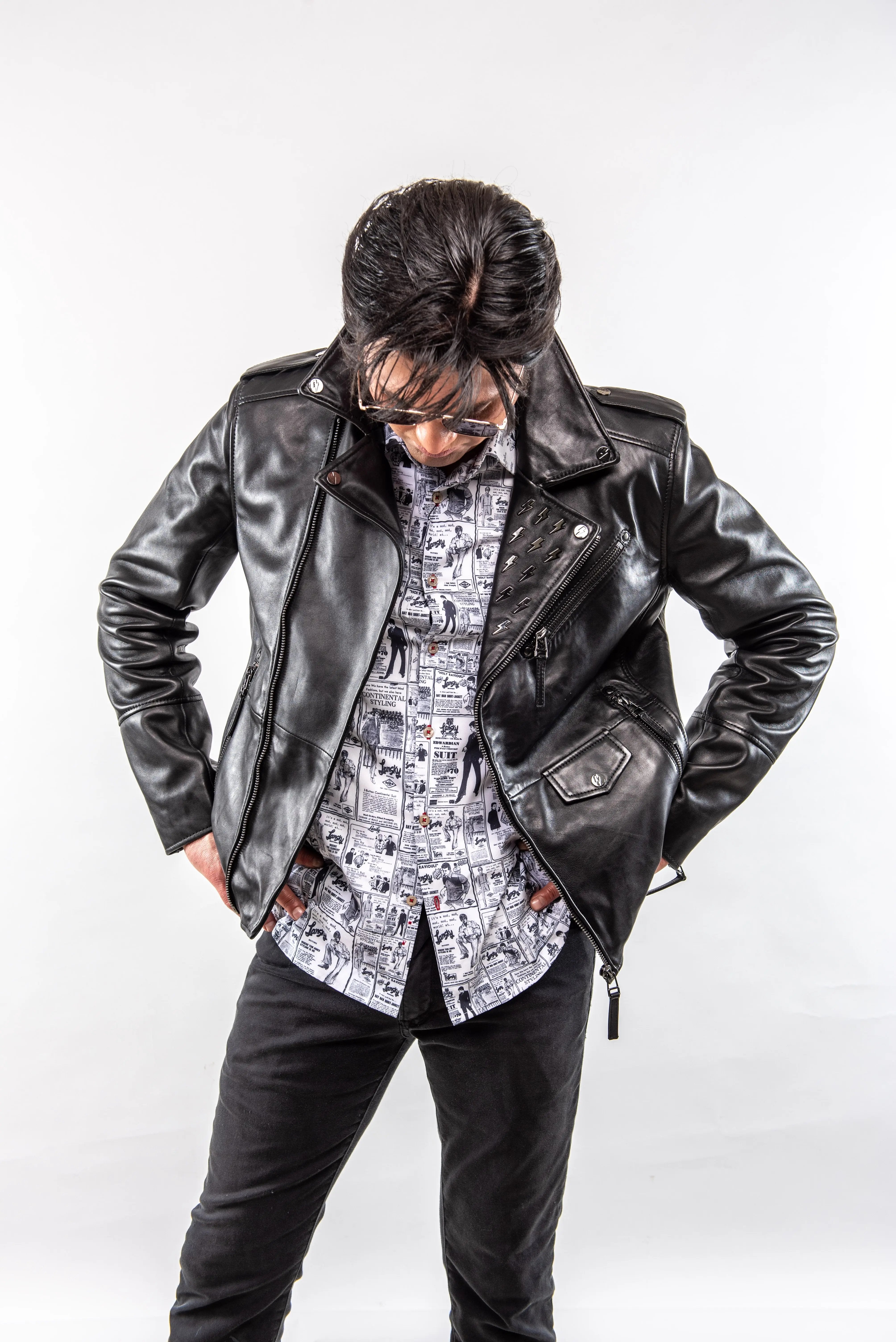 Elvis Style TCB Leather Jacket – Classic Rock 'n' Roll Tribute