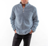 Ultra Soft Sherpa 1/4 Zip Pullover - Denim True Grit