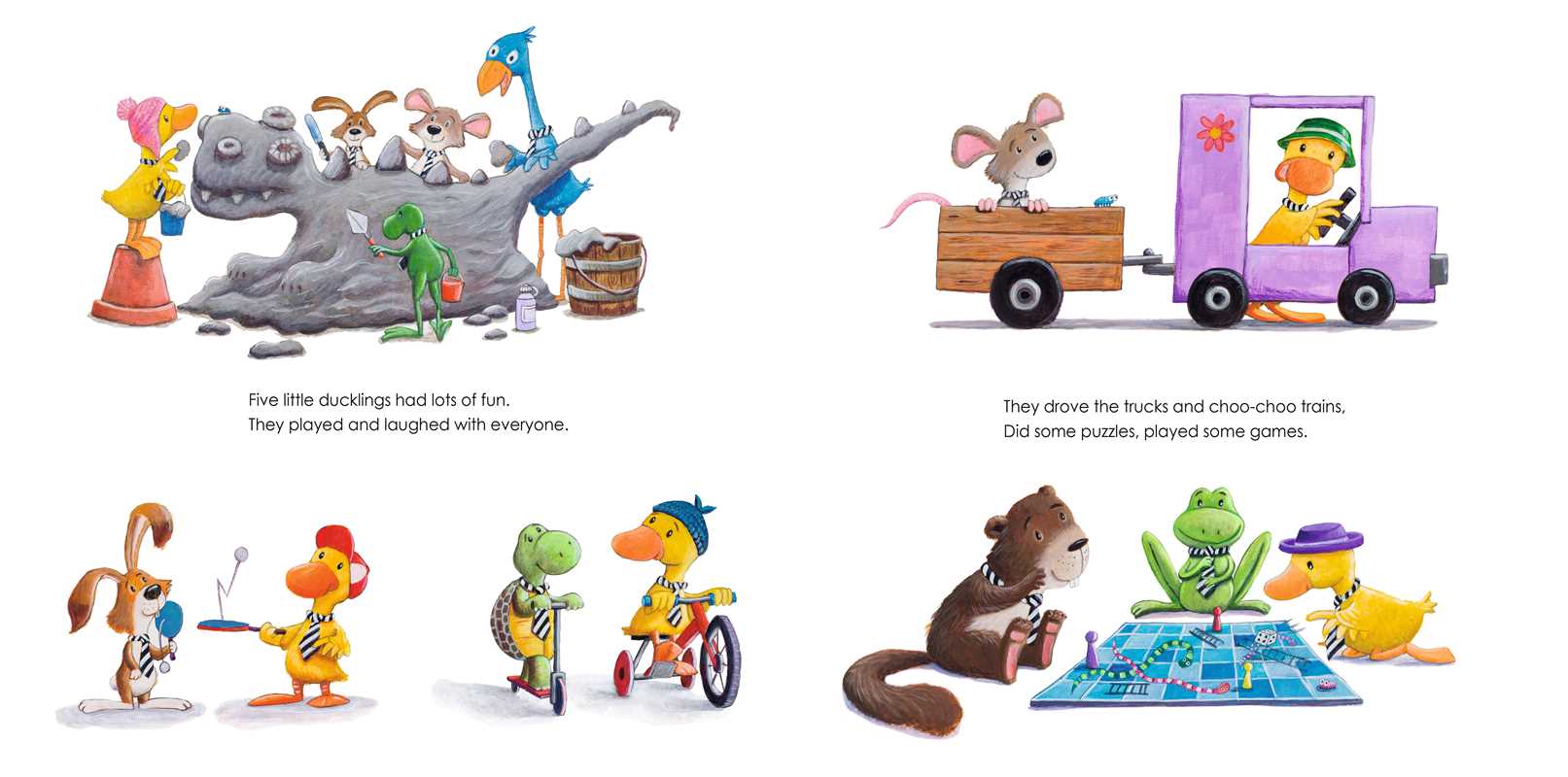 Five Little Ducklings Go To School by Carol Roth: Paperback; 32 pages / English