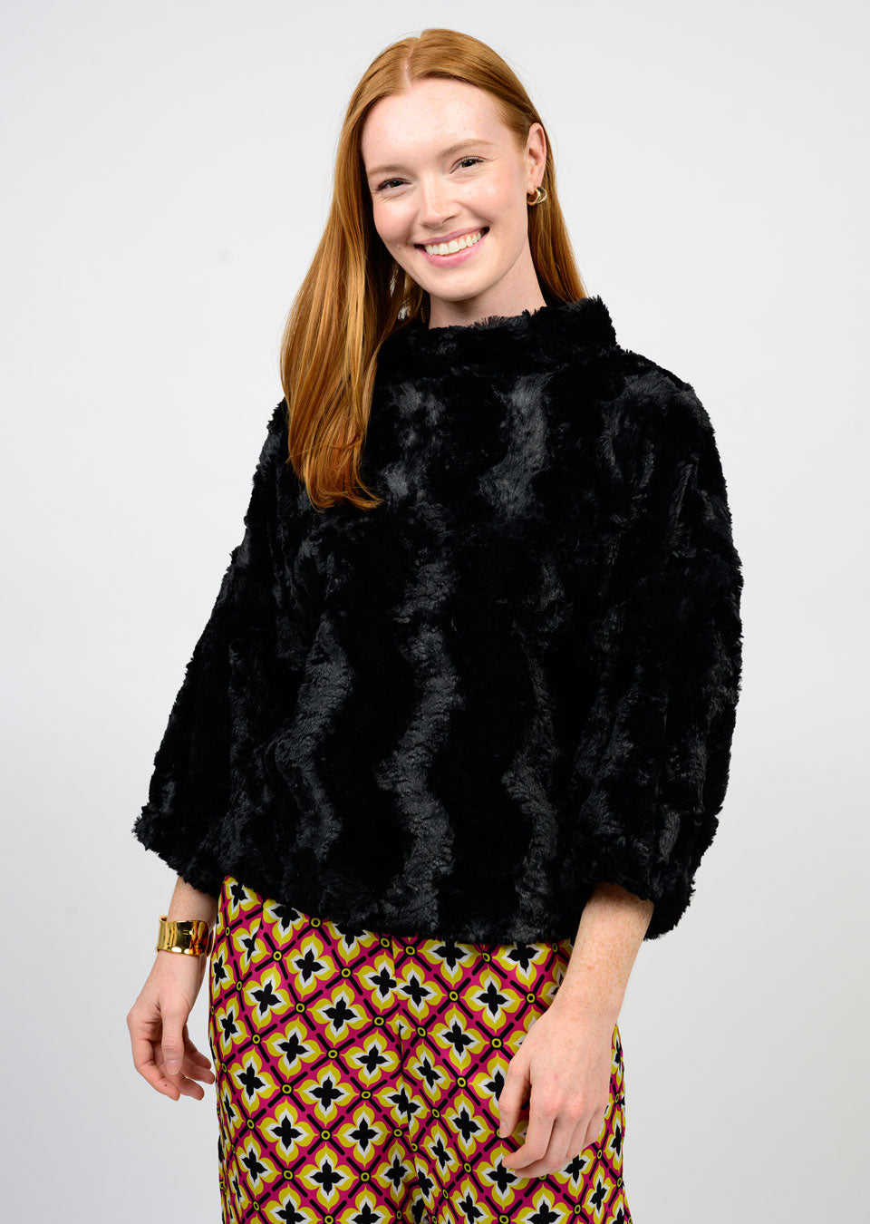 Faux Fur Popover - Black