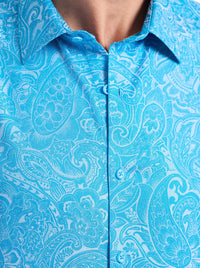 Hudson Blue Paisley Sport Shirt