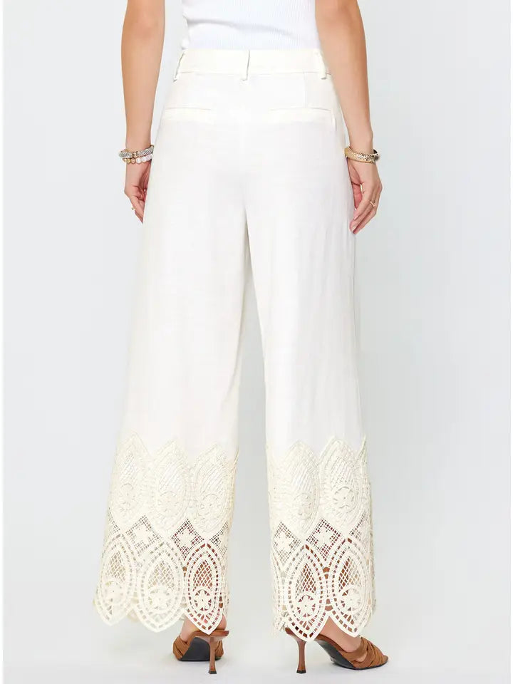 Crochet Lace Hem Pants