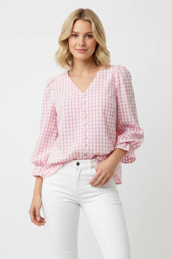 Bristop Pink Gingham Top