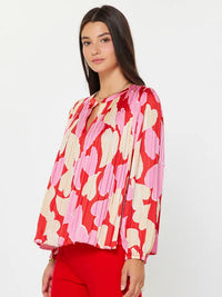 Heart Motif Pleated Blouse