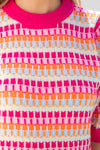 Multi Color Pattern Knit Top