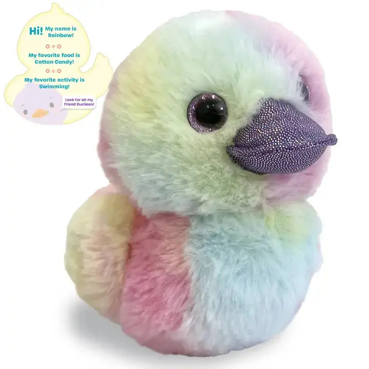 World's Softest Plush - 7" Rainbow Plush Duckee Duck Beverly Hills Teddy Bear Company