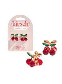 Mini Rhinestone Claw Clips 2pc Set - Cherry Kitsch