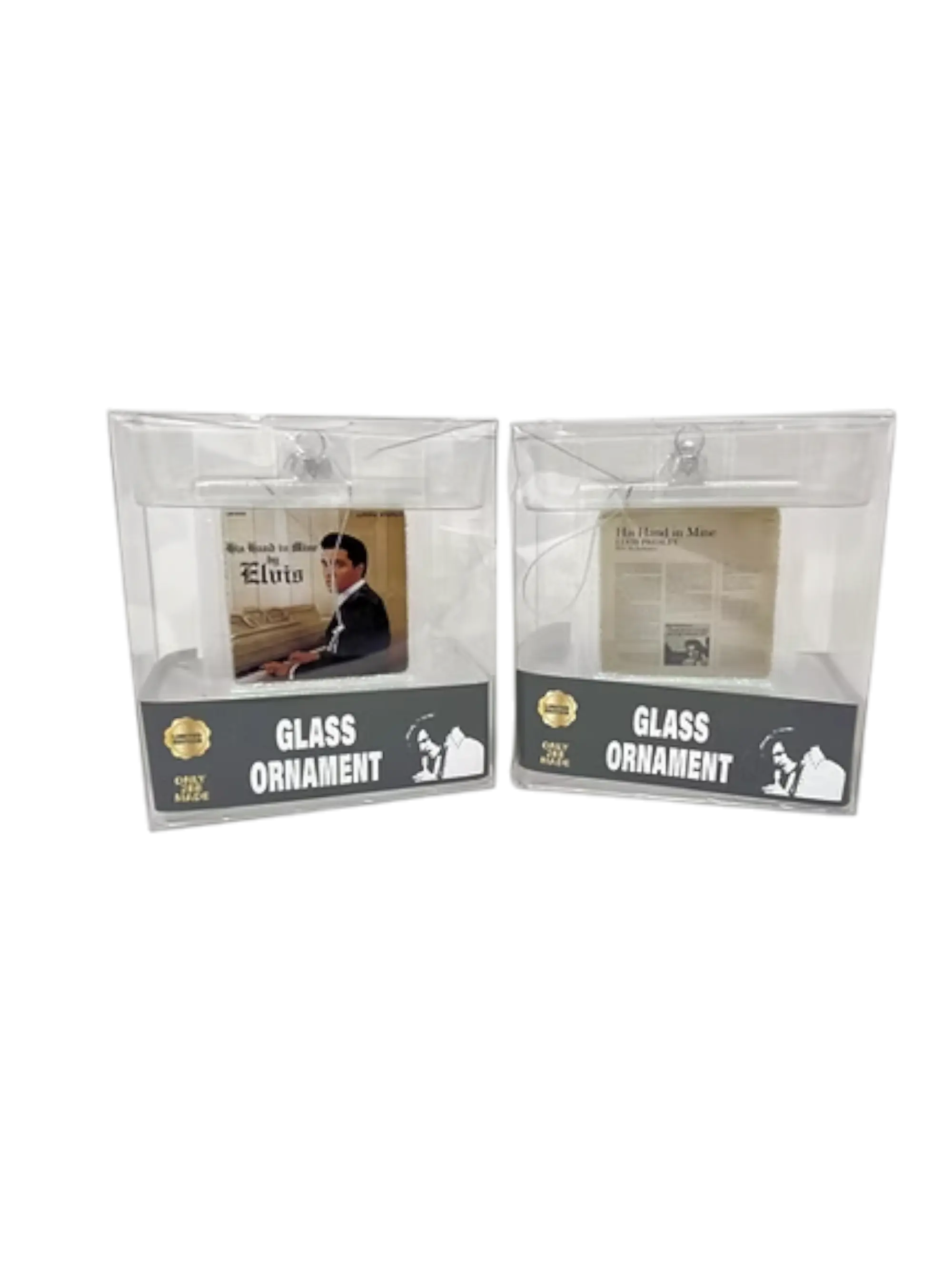 ELVIS PRESLEY HIS HAND IN MINE GLASS ORNAMENT Lansky Bros.