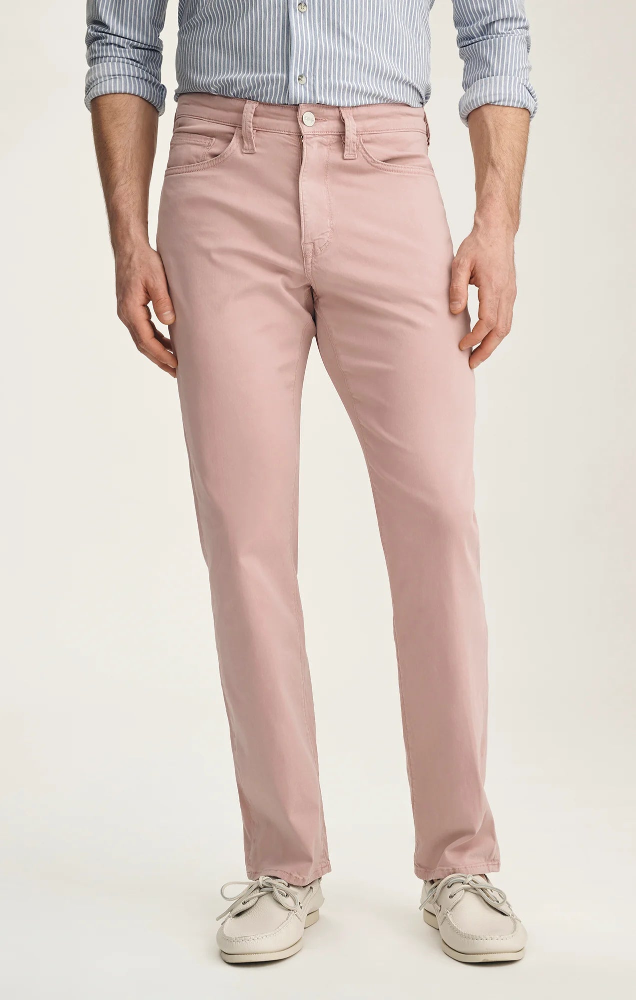 Straight Leg Pants - Pink Twill
