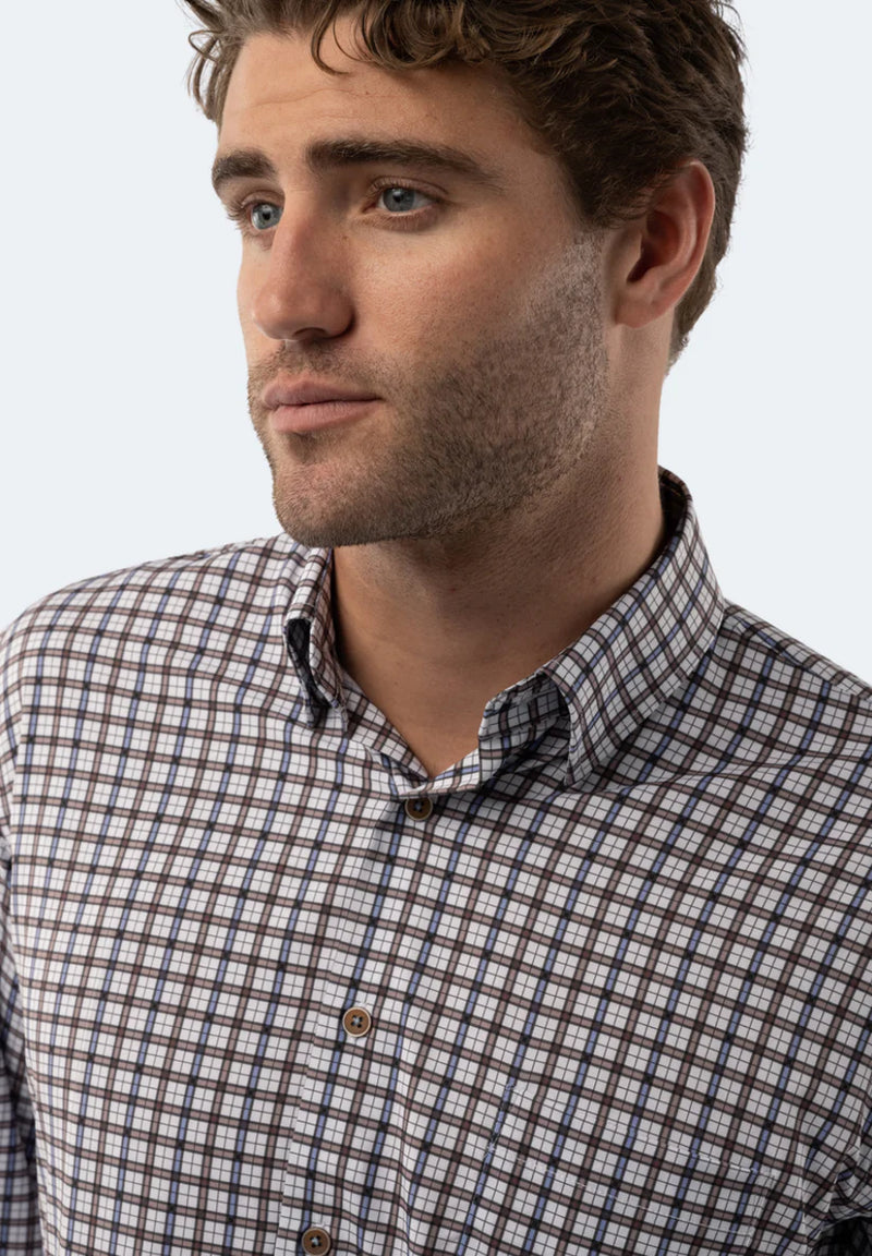 White Plaid Performance Shirt