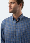 Blue, Black, & White Plaid Performance Shirt