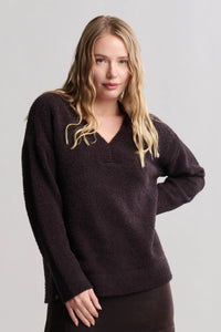 CozyChic® V-Neck Pullover - Umber Queen of Sparkles