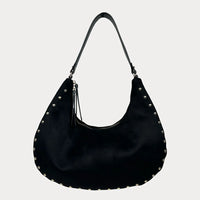 Brie Studded Suede Shoulder Bag