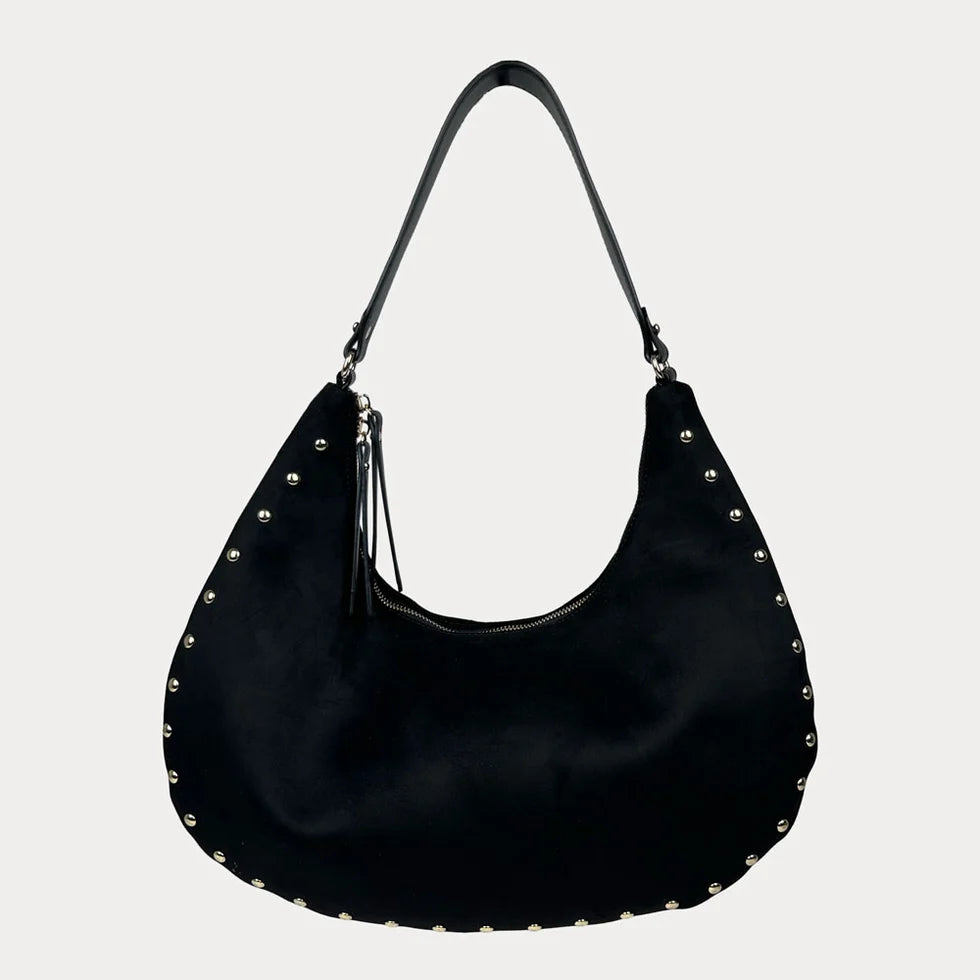 Brie Studded Suede Shoulder Bag