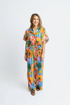 Tropical Island Fruit Vneck Collar Top